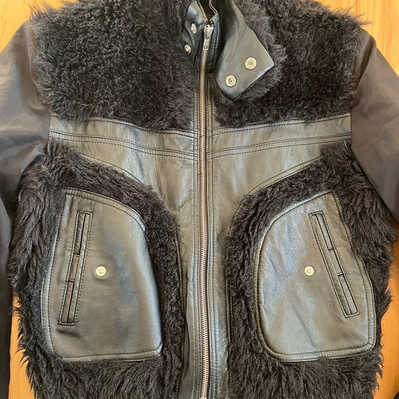 Aldo leather jacket with faux fur - Picture 2 of 5